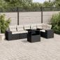 Preview: ARDEBO.de - 7-tlg. Garten-Sofagarnitur mit Kissen Schwarz Poly Rattan