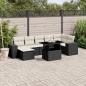 Preview: ARDEBO.de - 8-tlg. Garten-Sofagarnitur mit Kissen Schwarz Poly Rattan