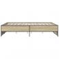 Preview: Bettgestell Sonoma-Eiche 160x200 cm Holzwerkstoff und Metall