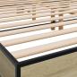 Preview: Bettgestell Sonoma-Eiche 160x200 cm Holzwerkstoff und Metall