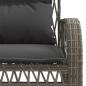 Preview: 4-tlg. Garten-Sofagarnitur mit Kissen Grau Poly Rattan