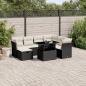 Preview: ARDEBO.de - 8-tlg. Garten-Sofagarnitur mit Kissen Schwarz Poly Rattan