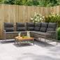 Preview: ARDEBO.de - 2-tlg. Garten-Sofagarnitur mit Auflagen Poly Rattan Grau