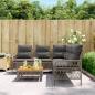 Preview: 2-tlg. Garten-Sofagarnitur mit Auflagen Poly Rattan Grau