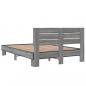 Preview: Bettgestell Grau Sonoma 140x200 cm Holzwerkstoff und Metall