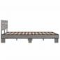 Preview: Bettgestell Grau Sonoma 135x190 cm Holzwerkstoff und Metall