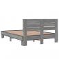 Preview: Bettgestell Grau Sonoma 135x190 cm Holzwerkstoff und Metall