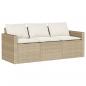 Preview: 2-tlg. Garten-Essgruppe mit Kissen Beige Poly Rattan