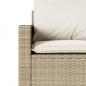 Preview: 2-tlg. Garten-Essgruppe mit Kissen Beige Poly Rattan