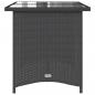 Preview: Gartentisch mit Glasplatte Schwarz 110x68x70 cm Poly Rattan