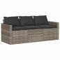 Preview: 2-tlg. Garten-Essgruppe mit Kissen Grau Poly Rattan