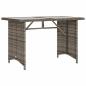 Preview: ARDEBO.de - Gartentisch mit Glasplatte Grau 110x68x70 cm Poly Rattan