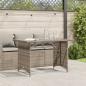 Preview: Gartentisch mit Glasplatte Grau 110x68x70 cm Poly Rattan