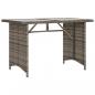 Preview: Gartentisch mit Glasplatte Grau 110x68x70 cm Poly Rattan