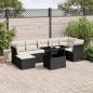 Preview: ARDEBO.de - 8-tlg. Garten-Sofagarnitur mit Kissen Schwarz Poly Rattan