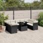 Preview: ARDEBO.de - 10-tlg. Garten-Sofagarnitur mit Kissen Schwarz Poly Rattan