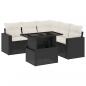 Preview: 6-tlg. Garten-Sofagarnitur mit Kissen Schwarz Poly Rattan