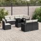 Preview: ARDEBO.de - 9-tlg. Garten-Sofagarnitur mit Kissen Schwarz Poly Rattan