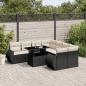 Preview: ARDEBO.de - 9-tlg. Garten-Sofagarnitur mit Kissen Schwarz Poly Rattan