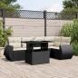 Preview: ARDEBO.de - 6-tlg. Garten-Sofagarnitur mit Kissen Schwarz Poly Rattan