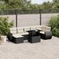 Preview: ARDEBO.de - 8-tlg. Garten-Sofagarnitur mit Kissen Schwarz Poly Rattan