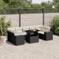 Preview: ARDEBO.de - 8-tlg. Garten-Sofagarnitur mit Kissen Schwarz Poly Rattan