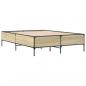 Preview: Bettgestell Sonoma-Eiche 150x200 cm Holzwerkstoff und Metall