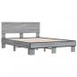 Preview: Bettgestell Grau Sonoma 120x190 cm Holzwerkstoff und Metall