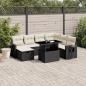 Preview: ARDEBO.de - 8-tlg. Garten-Sofagarnitur mit Kissen Schwarz Poly Rattan