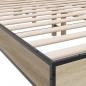 Preview: Bettgestell Sonoma-Eiche 140x190 cm Holzwerkstoff und Metall