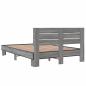 Preview: Bettgestell Grau Sonoma 120x190 cm Holzwerkstoff und Metall