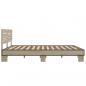 Preview: Bettgestell Sonoma-Eiche 150x200 cm Holzwerkstoff und Metall