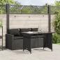 Preview: ARDEBO.de - 2-tlg. Garten-Essgruppe mit Kissen Schwarz Poly Rattan