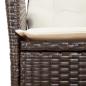 Preview: 7-tlg. Garten-Essgruppe mit Kissen Braun Poly Rattan