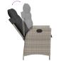 Preview: 9-tlg. Garten-Essgruppe mit Kissen Hellgrau Poly Rattan