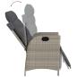 Preview: 9-tlg. Garten-Essgruppe mit Kissen Hellgrau Poly Rattan