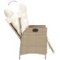 Preview: 9-tlg. Garten-Essgruppe mit Kissen Beige Poly Rattan