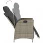 Preview: 3-tlg. Garten-Essgruppe mit Kissen Grau Poly Rattan