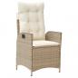 Preview: 4-tlg. Garten-Essgruppe mit Kissen Beige Poly Rattan