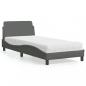 Preview: ARDEBO.de - Bett mit Matratze Dunkelgrau 80x200 cm Stoff