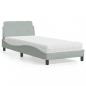 Preview: ARDEBO.de - Bett mit Matratze Hellgrau 80x200 cm Samt