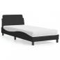 Preview: ARDEBO.de - Bett mit Matratze Schwarz 80x200 cm Samt