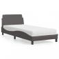 Preview: ARDEBO.de - Bett mit Matratze Grau 80x200 cm Kunstleder