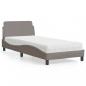 Preview: ARDEBO.de - Bett mit Matratze Taupe 90x200 cm Stoff