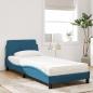 Preview: Bett mit Matratze Blau 90x200 cm Samt