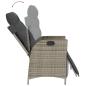 Preview: 9-tlg. Garten-Essgruppe mit Kissen Grau Poly Rattan