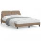 Preview: ARDEBO.de - Bett mit Matratze Cappuccino-Braun 140x200 cm Kunstleder