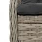 Preview: 7-tlg. Garten-Essgruppe mit Kissen Hellgrau Poly Rattan