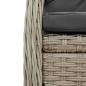 Preview: 7-tlg. Garten-Essgruppe mit Kissen Hellgrau Poly Rattan