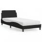 Preview: ARDEBO.de - Bett mit Matratze Schwarz 80x200 cm Stoff